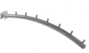 Кронштейн на овальную трубу дугообразный на 7 штырей L=395 мм, хром